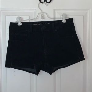 stretchy black jean shorts